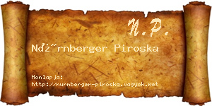 Nürnberger Piroska névjegykártya